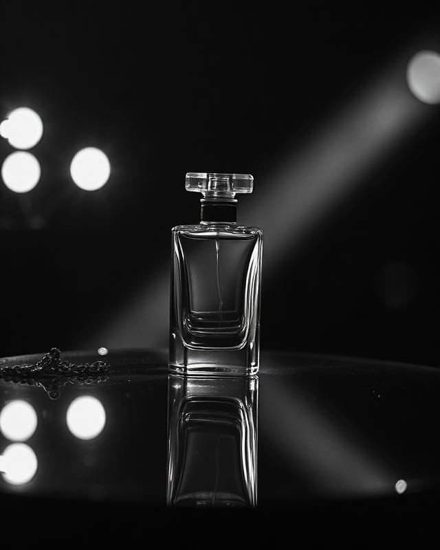 Créa morte : flacon de parfum sur miroir